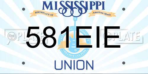 581EIE Mississippi License Plate
