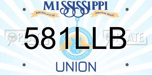 581LLB Mississippi License Plate