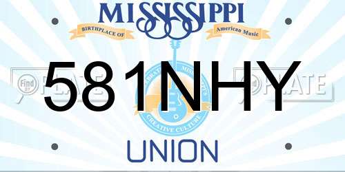 581NHY Mississippi License Plate