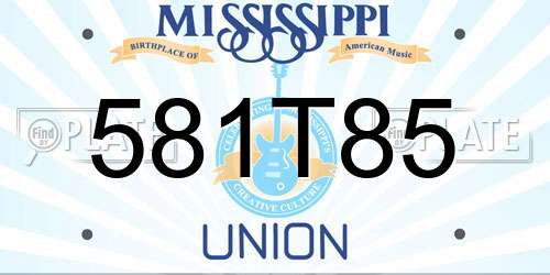 581T85 Mississippi License Plate