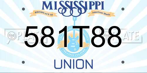 581T88 Mississippi License Plate