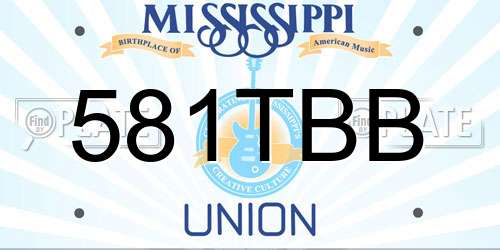 581TBB Mississippi License Plate