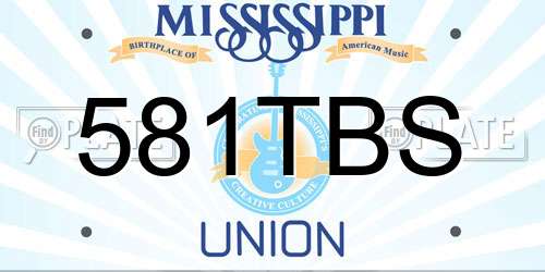 581TBS Mississippi License Plate