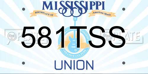 581TSS Mississippi License Plate