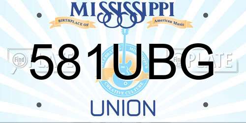 581UBG Mississippi License Plate