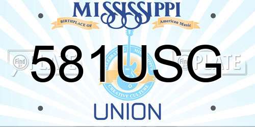 581USG Mississippi License Plate