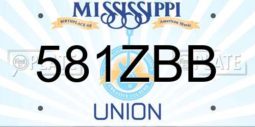 581ZBB Mississippi License Plate