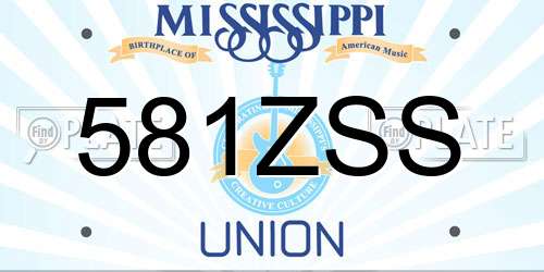 581ZSS Mississippi License Plate