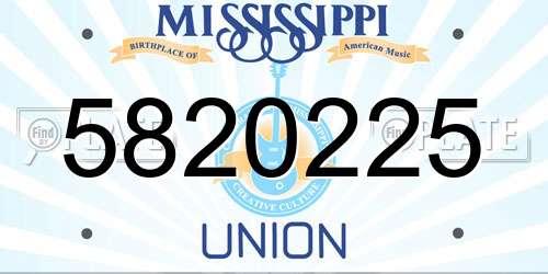 5820225 Mississippi License Plate