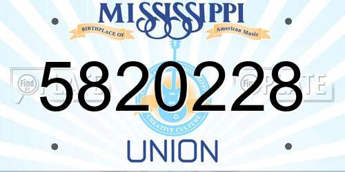 5820228 Mississippi License Plate