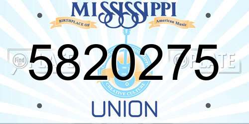 5820275 Mississippi License Plate