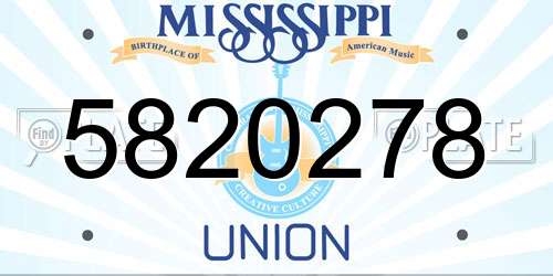 5820278 Mississippi License Plate