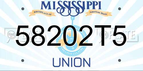 58202T5 Mississippi License Plate