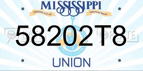 58202T8 Mississippi License Plate