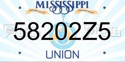 58202Z5 Mississippi License Plate