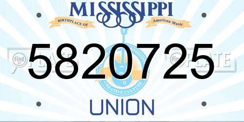 5820725 Mississippi License Plate