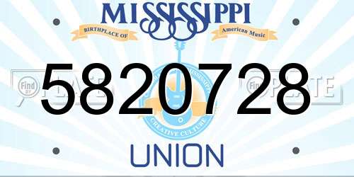 5820728 Mississippi License Plate