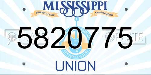 5820775 Mississippi License Plate
