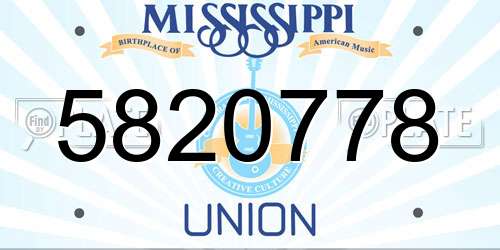 5820778 Mississippi License Plate