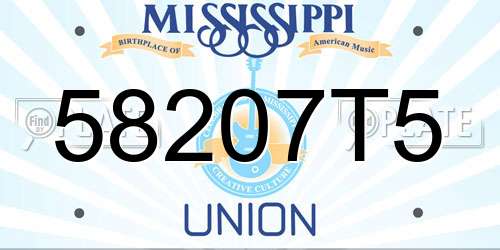 58207T5 Mississippi License Plate