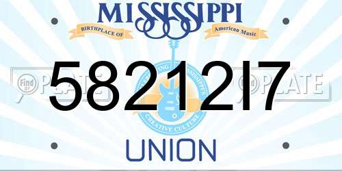 58212I7 Mississippi License Plate