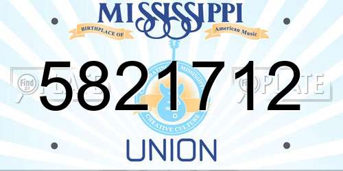 5821712 Mississippi License Plate