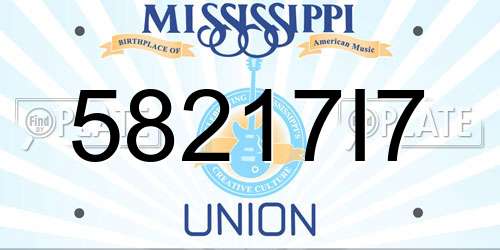 58217I7 Mississippi License Plate