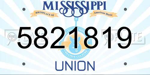 5821819 Mississippi License Plate
