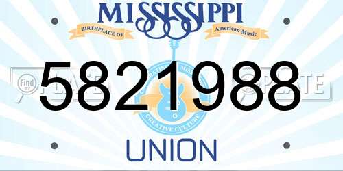 5821988 Mississippi License Plate