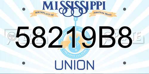 58219B8 Mississippi License Plate