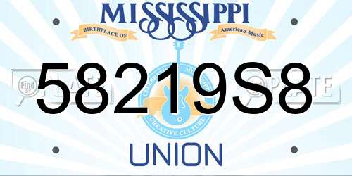 58219S8 Mississippi License Plate