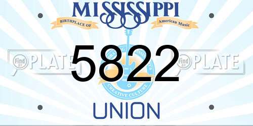 5822 Mississippi License Plate
