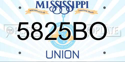 5825BO Mississippi License Plate