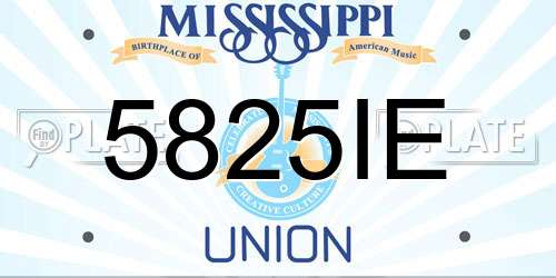 5825IE Mississippi License Plate