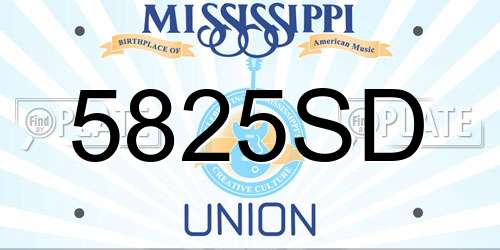 5825SD Mississippi License Plate