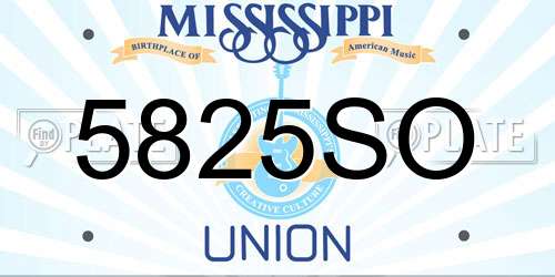 5825SO Mississippi License Plate