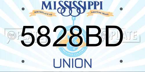5828BD Mississippi License Plate