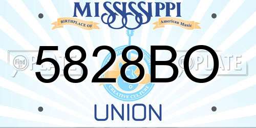 5828BO Mississippi License Plate