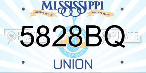 5828BQ Mississippi License Plate
