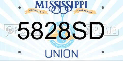 5828SD Mississippi License Plate