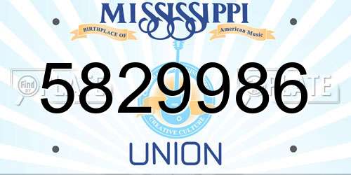 5829986 Mississippi License Plate