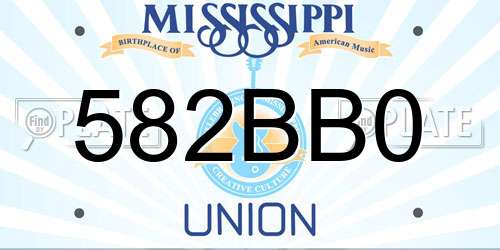 582BB0 Mississippi License Plate