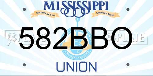 582BBO Mississippi License Plate