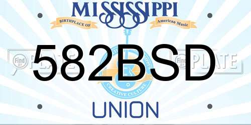 582BSD Mississippi License Plate