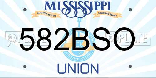 582BSO Mississippi License Plate