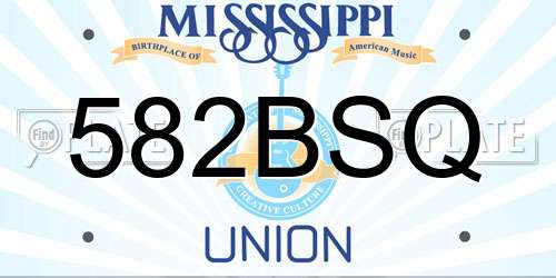 582BSQ Mississippi License Plate
