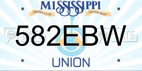582EBW Mississippi License Plate