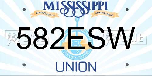 582ESW Mississippi License Plate
