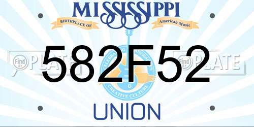 582F52 Mississippi License Plate