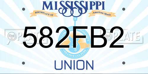 582FB2 Mississippi License Plate